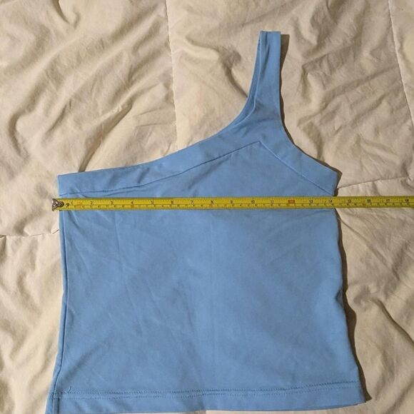 Naf-naf Women's Blue One-shoulder Top - Picture 4 of 5